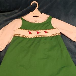 Green A-line girl's dress